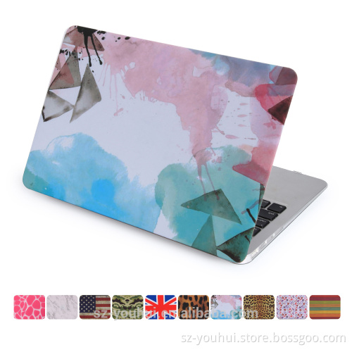 Manufactory Luxury Ultra Slim Leopard Camouflage Wood UK US Flag Heart Designer Hard Cover Case for Macbook Air 13.3" 11.6"